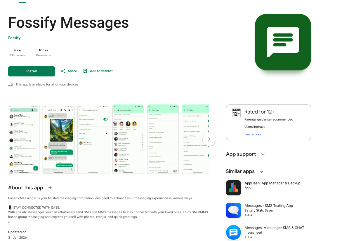 Fossify Playstore Banner